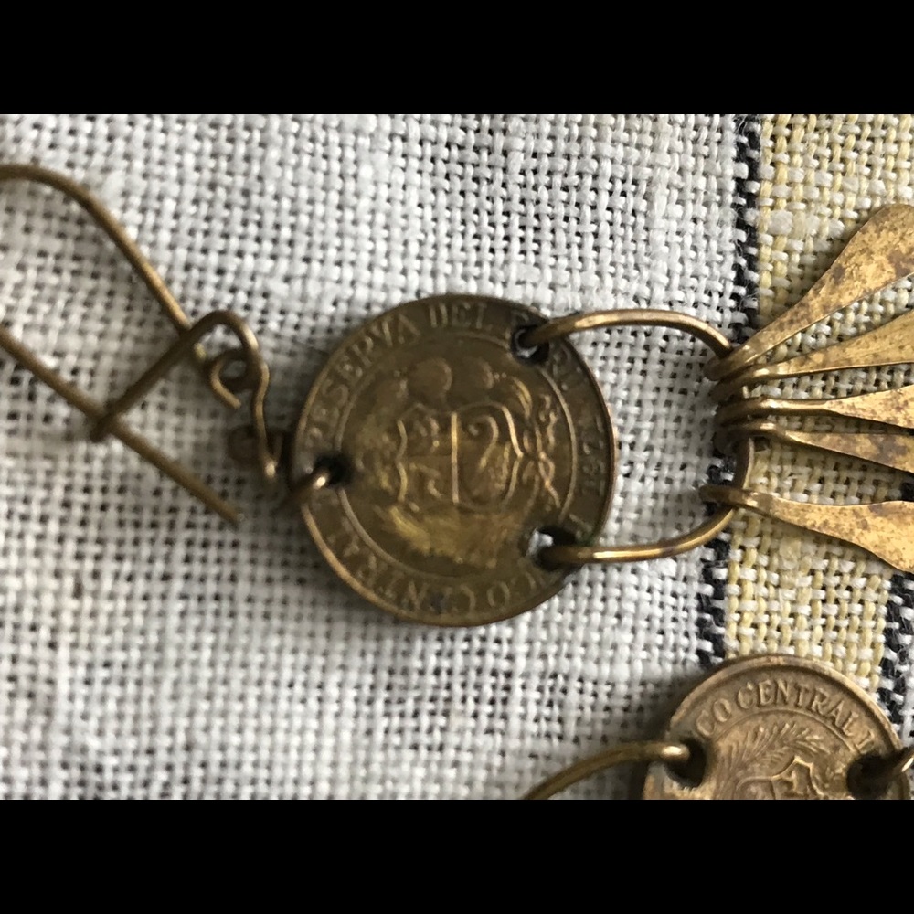 Artisan Made Peruvian Coin Earrings - Picture 2 of 5